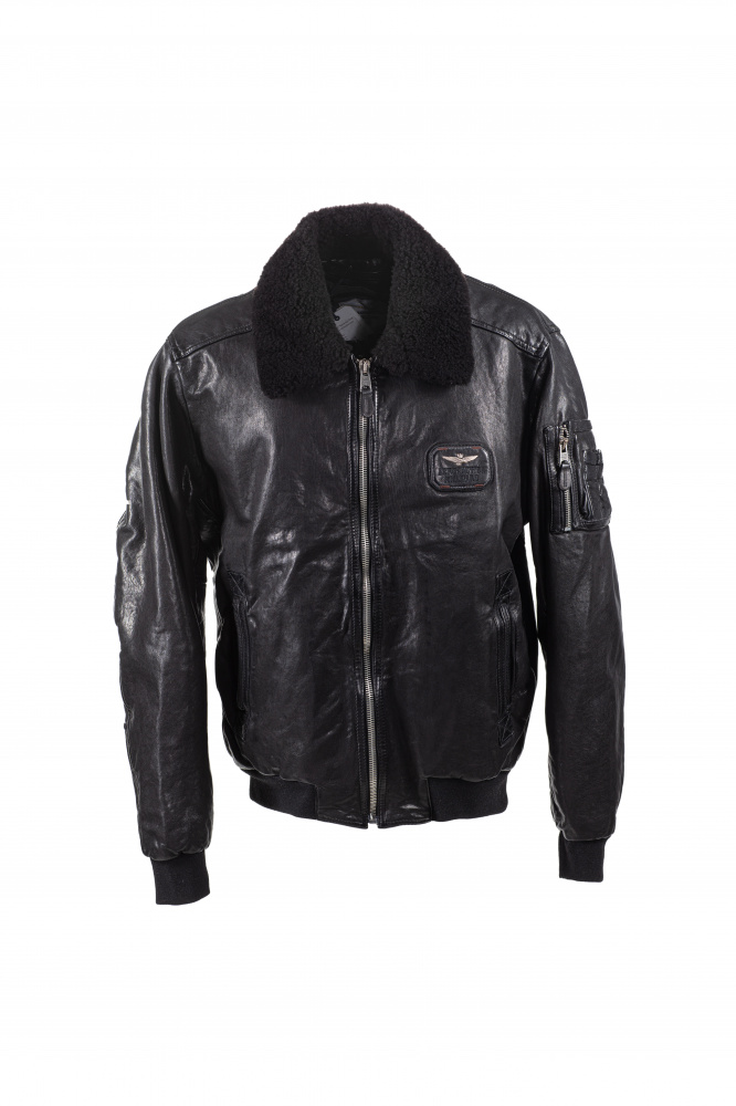 картинка Куртка кожаная Aeronautica Militare от магазина Одежда+