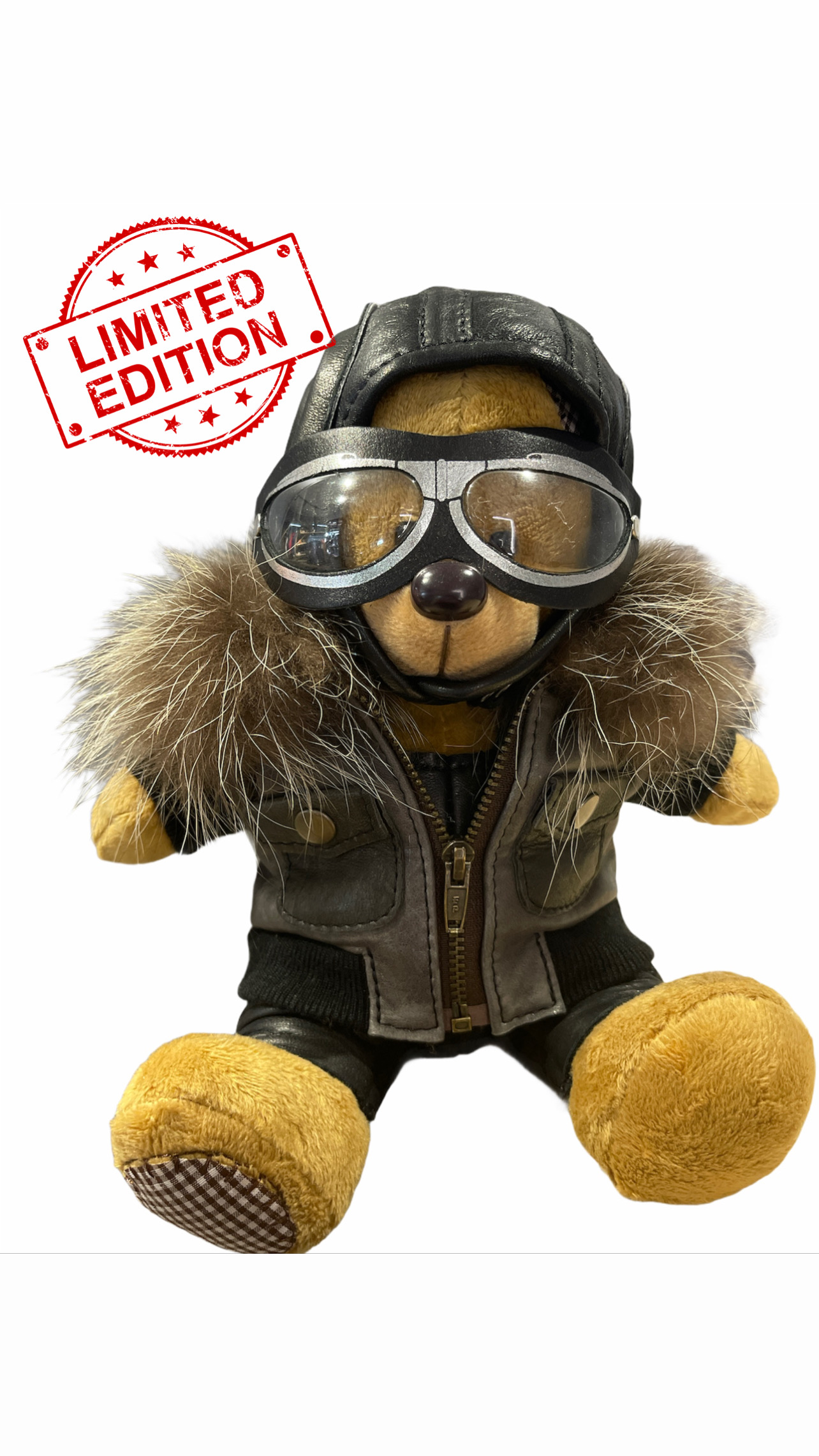 картинка Мишка пилот в кожаной куртке от магазина Одежда+